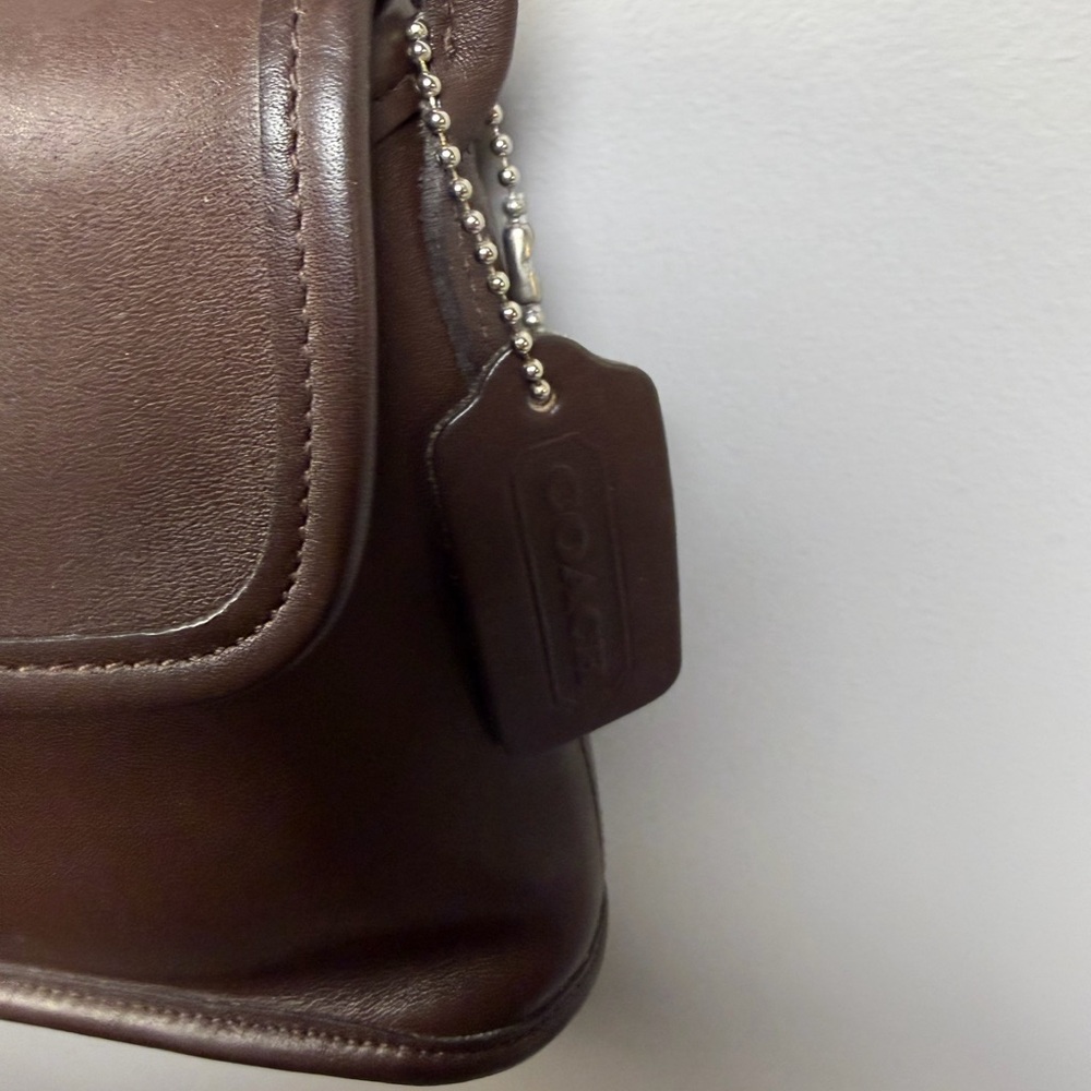Coach Tango Flap Dark Brown Leather Crossbody Bag Hangtag Silver Hardware 1998 - Picture 3 of 16